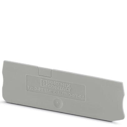 Phoenix Contact Terminal Block End Cover; D-PT 1.5/S-QUATTRO-MT-0.8; 0.8mm Width; Gray